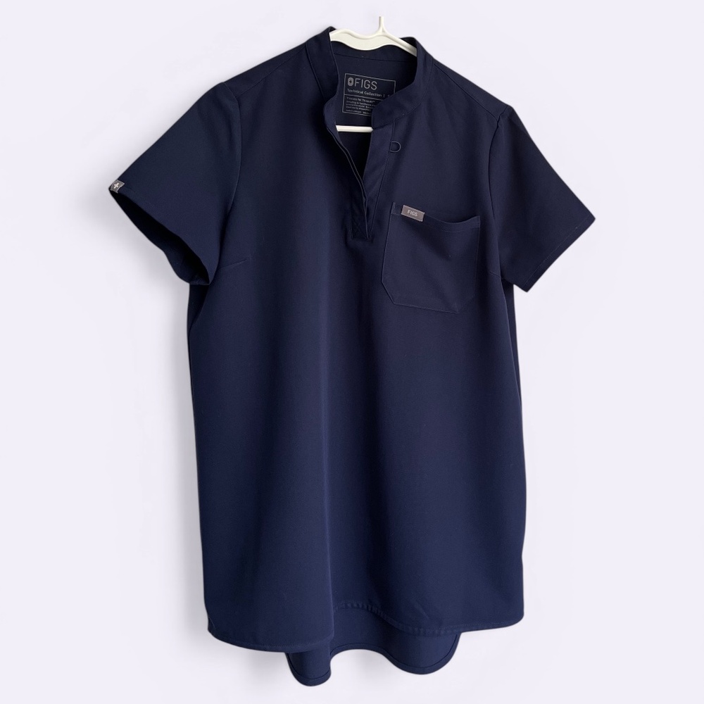 FIGS Navy Blue Kitale Maternity Scrub Top Size S